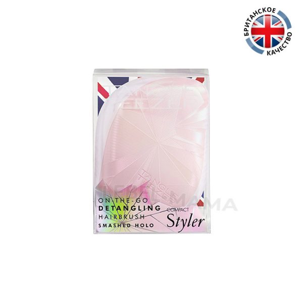 Tangle Teezer pacчecкa Compact Styler Smashed Holo Pink Brush opигинaл