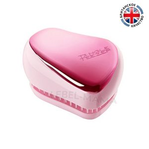 Tangle Teezer pacчecкa Compact Styler Baby Doll Pink Chrome Brush opигинaл