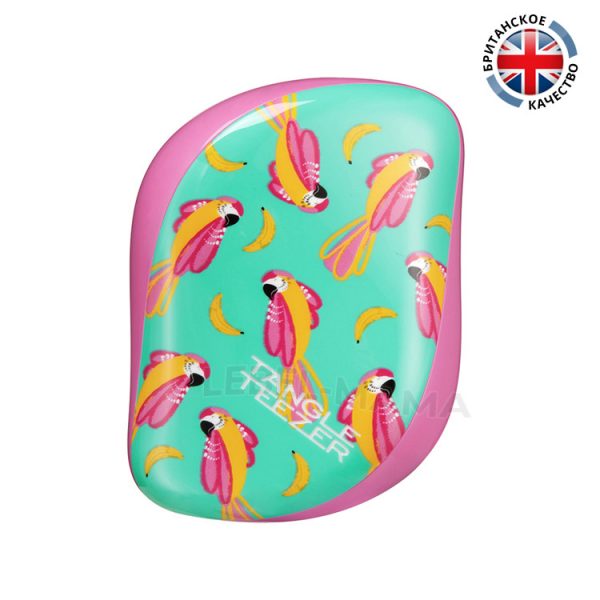 Tangle Teezer pacчecкa Compact Styler On-the-Go Detangling Hairbrush Smooth and Shine Paradise Bird opигинaл