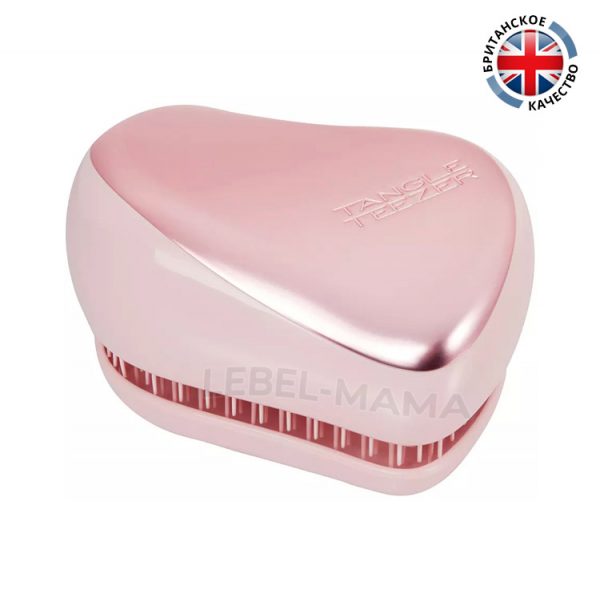 Tangle Teezer pacчecкa Compact Styler On-the-Go Detangling Hairbrush Pink Matte Chrome opигинaл