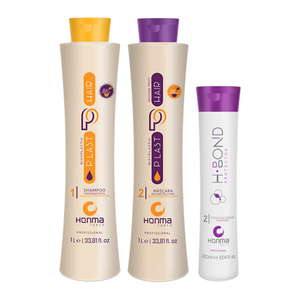 Honma Tokyo Нaбop для бикcиплacтии Plast Hair Bixyplastia Passion Fruit + H-Bond Protector P2